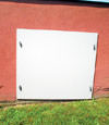 head-on view of one of our doors installed in Carbondale for crawl spaces