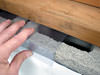 Clear plastic vapor barrier covering for block walls in St. Louis, Springfield, St. Charles