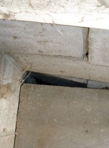 inward rotation of a foundation wall damaged by street creep in a garage in O'Fallon, IL