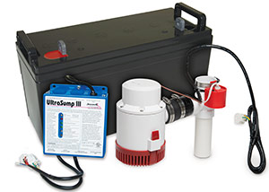 a battery backup sump pump system in Danville