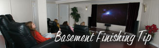 a waterproofed basement that has been finished into a family room in Ballwin
