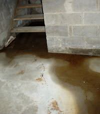 Flooding floor cracks by a hatchway door in Pacific
