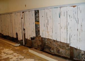 A wet, flooded finished basement in Carbondale