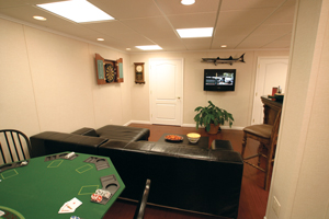 Man cave in Springfield basement