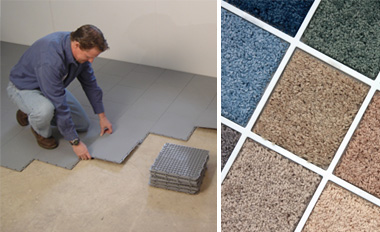 Basement subfloor matting and basement carpeting in Illinois & Missouri