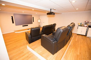 A basement turned into a home theater in St. Louis