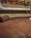 Crawl space drainage matting installed in a home in Granite City