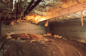 Before view of dirt Crawl Space in St. Louis
