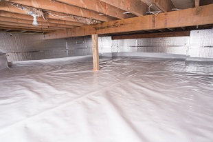 crawl space vapor barrier in Champaign installed by our contractors