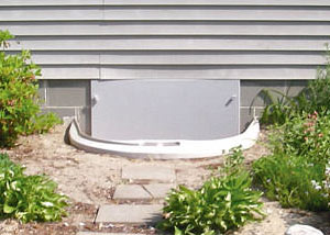 plastic crawl space access well installed in a St. Charles crawl space