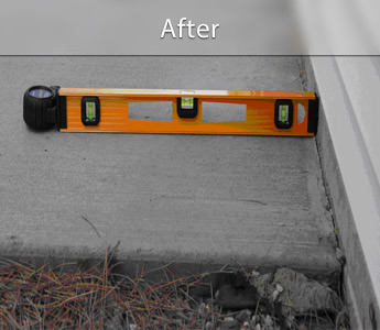 Sunken concrete patio repair & leveling in MO & IL