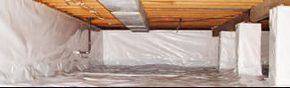 an encapsulated crawl space system in Champaign