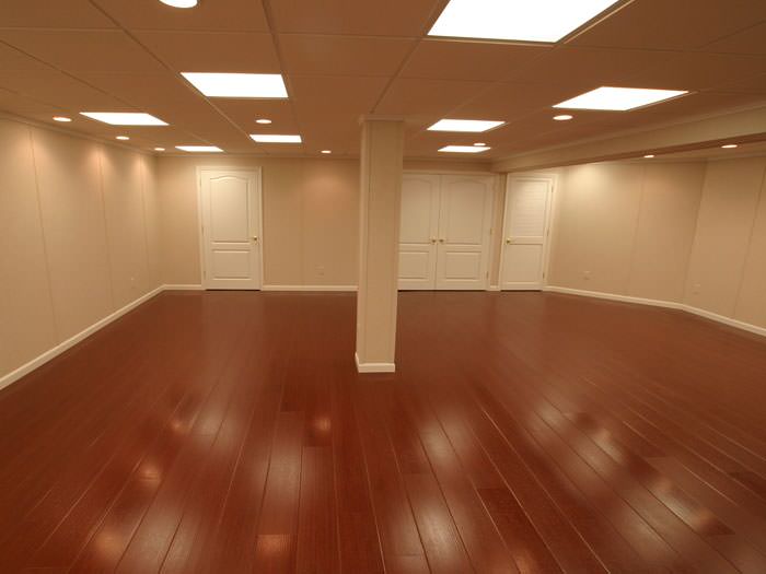 Wood Laminate Basement Floor Finishing in St. Louis Basement Flooring