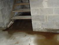 Water Pouring into a Chesterfield Basement through Hatchway Doors