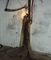 A Basement Pipe Penetration in Hanover Later Repaired with a Urethane Seal